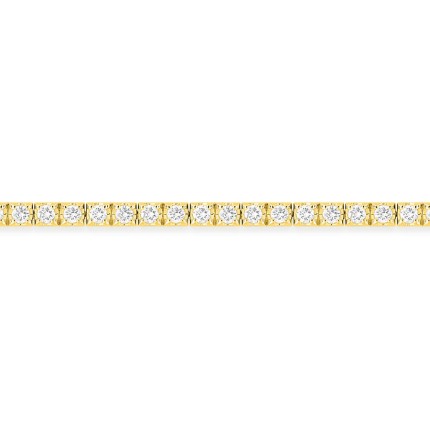 Pulsera de oro amarillo de 9K con diamantes creados de 2,05  ct  malla de tenis