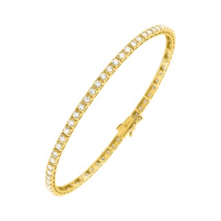 Pulsera de oro amarillo de 9K con diamantes creados de 2,05  ct  malla de tenis