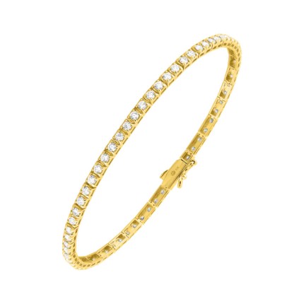 Pulseira em ouro amarelo de 9K com diamantes de 2,05 ct criados em malha de ténis