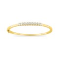 Pulsera rígida de oro amarillo de 9K con diamantes creados de 1,00 ct.