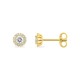 Pendientes de botón en oro amarillo 9K con diamantes creados de 0,25 ct