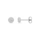 Pendientes de botón en oro blanco 9K con diamantes creados de 0,17 ct