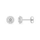 Brincos de botão em ouro branco de 9K com 0,57 ct. de diamantes criados