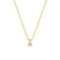 Collar de oro amarillo 9K con diamante creado 0,05 ct F-VS