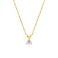 Collar de oro amarillo 9K con diamante creado 0,10 ct F-VS