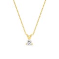 Collar de oro amarillo 9K con diamante creado 0,15 ct F-VS