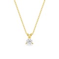 Colar em ouro amarelo de 9K com diamante criado 0,20 ct F-VS