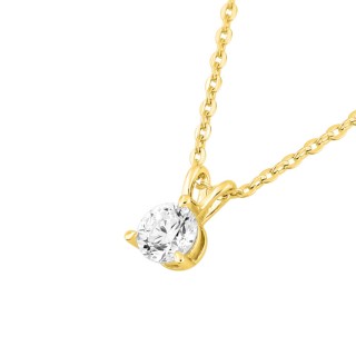 Collar de oro amarillo 9K con diamante creado 0,20 ct F-VS