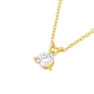 Colar em ouro amarillo de 9K com diamante criado de 0,25 ct F-VS
