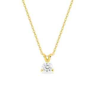 Colar em ouro amarillo de 9K com diamante criado de 0,25 ct F-VS
