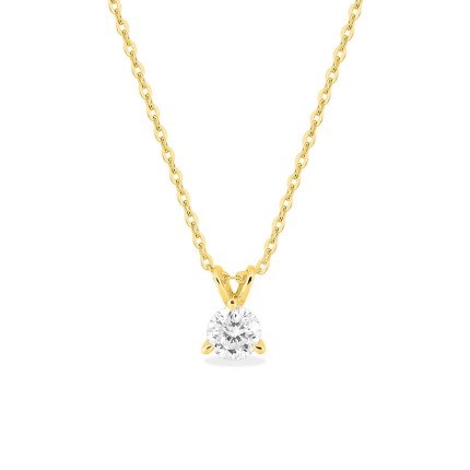 Collar de oro amarillo 9K con diamante creado 0,25 ct F-VS