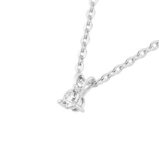 Collar de oro blanco 9K con diamante creado de 0,05 ct F-VS
