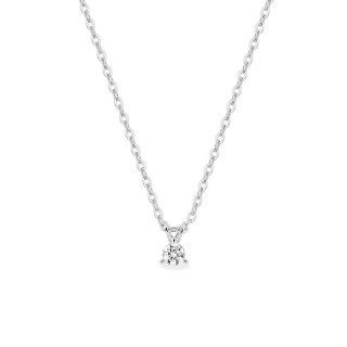 Collar de oro blanco 9K con diamante creado de 0,05 ct F-VS
