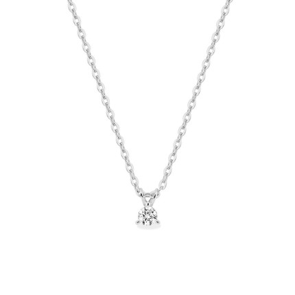 Collar de oro blanco 9K con diamante creado de 0,05 ct F-VS