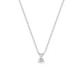 Collar de oro blanco 9K con diamante creado de 0,05 ct F-VS