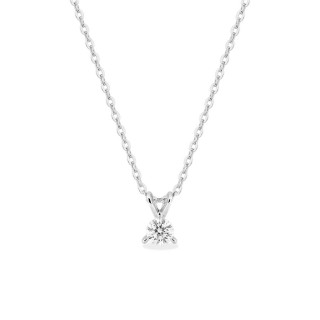 Colar em ouro branco de 9K com diamante criado de 0,10 ct F-VS
