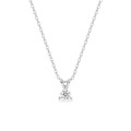 Collar de oro blanco 9K con diamante creado de 0,10 ct F-VS