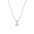 Collar de oro blanco 9K con diamante creado de 0,15 ct F-VS