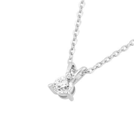Collar de oro blanco 9K con diamante creado de 0,15 ct F-VS
