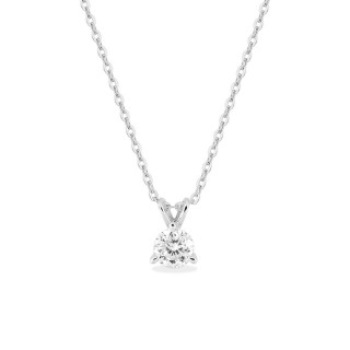 Colar em ouro branco de 9K com diamante criado de 0,25 ct F-VS