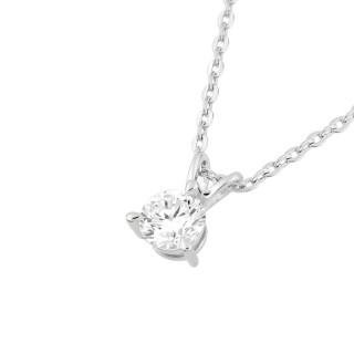 Collar de oro blanco 9K con diamante creado de 0,25 ct F-VS