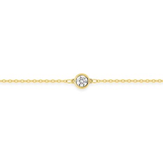 Pulseira em ouro amarelo de 9K com diamante criado de 0,12 ct F-VS