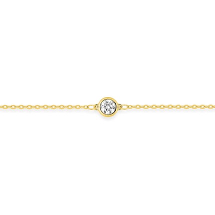 Pulsera de oro amarillo 9K con diamante creado 0,12 ct F-VS