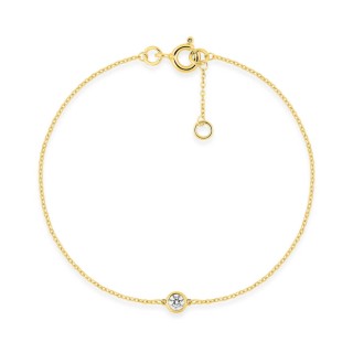 Pulseira em ouro amarelo de 9K com diamante criado de 0,12 ct F-VS