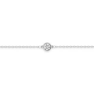 Pulsera de oro blanco 9K con diamante creado 0,12 ct F-VS