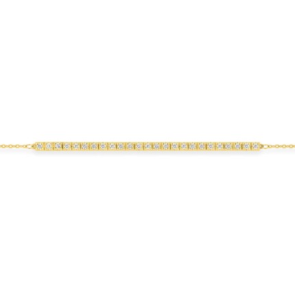 Pulseira em ouro amarelo de 9K com 25 diamantes criados 0,25 ct F-VS