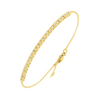 Pulsera de oro amarillo de 9K con 25 diamantes creados 0,25 ct F-VS