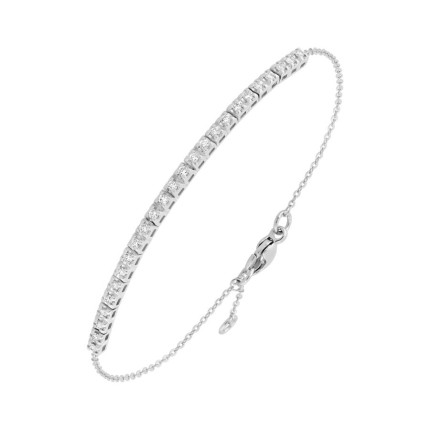 Pulseira em ouro branco de 9K com 25 diamantes criados 0,25 ct F-VS