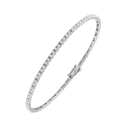 Pulseira em ouro branco 9K com diamantes criados 0,82 ct
