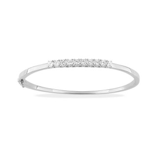 Pulsera de oro blanco 9K, diamantes creados 1,00 ct