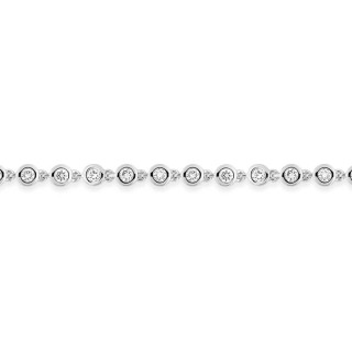 Pulsera de oro blanco 9K, diamantes creados 1,05 ct