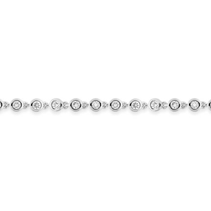 Pulseira em ouro branco 9K, diamantes criados 1,05 ct