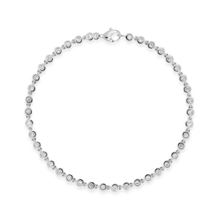 Pulseira em ouro branco 9K, diamantes criados 1,05 ct