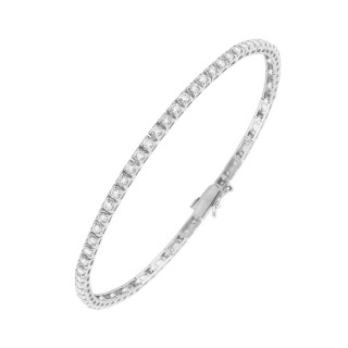Pulseira em ouro branco 9K, diamantes criados 1,54 ct