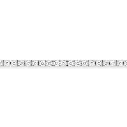 Pulsera de oro blanco 9K, diamantes creados 1,54 ct