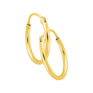 Pendientes de aro 16 mm bañados en oro - hilo 1,5 mm
