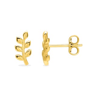 Brincos de ramo banhados a ouro 10mm