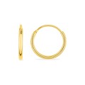 Pendientes de aro bañado en oro 14mm hilo 1.5mm
