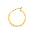 Brincos de argola 20 mm fio quadrado banhado a ouro 2 mm