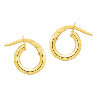 Brincos de argola em ouro amarelo de 9K 6 mm, fio 2 mm