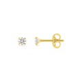 Pendientes en oro 18K y circonita 3 mm