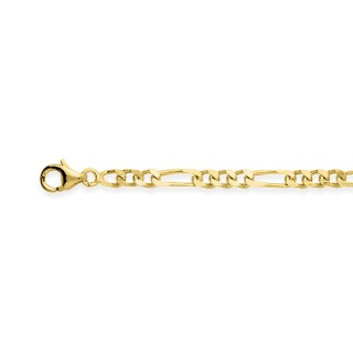 Colar banhado a ouro com corrente alternada de cavalo figaro 1+3