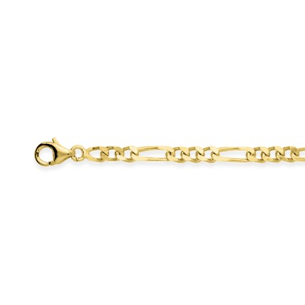 Colar banhado a ouro com corrente alternada de cavalo figaro 1+3