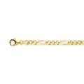 Collar bañado en oro con cadena alternada de caballo figaro 1+3