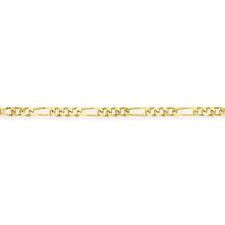 Collar bañado en oro con cadena alternada de caballo figaro 1+3