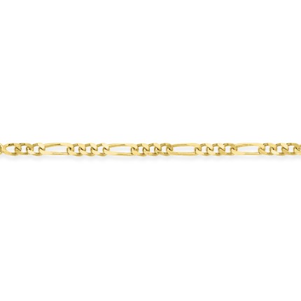 Collar bañado en oro con cadena alternada de caballo figaro 1+3